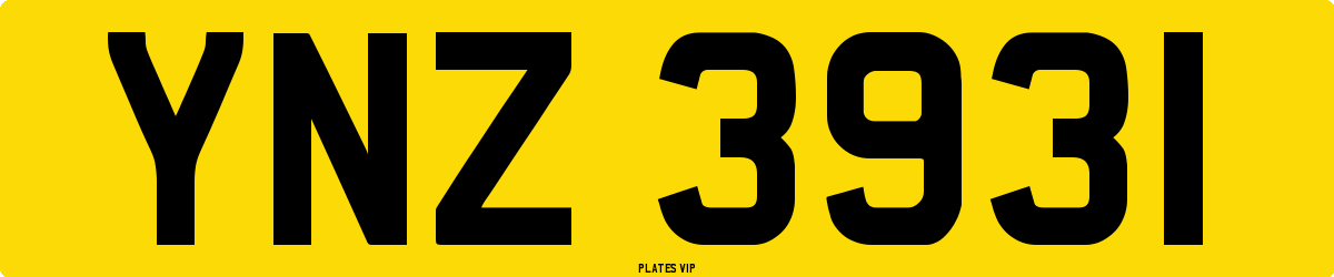 YNZ 3931 Number Plate