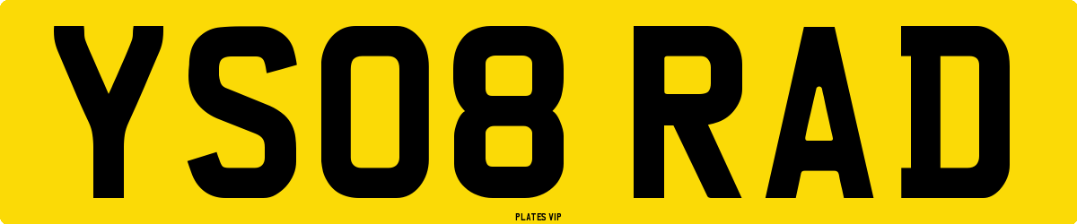 YS08 RAD Number Plate