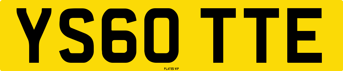 YS60 TTE Number Plate