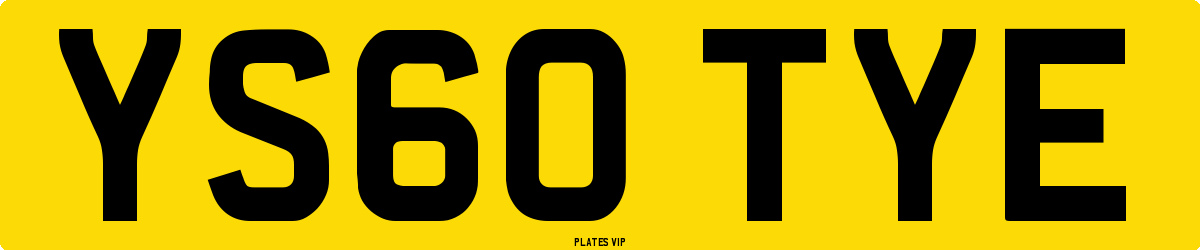 YS60 TYE Number Plate