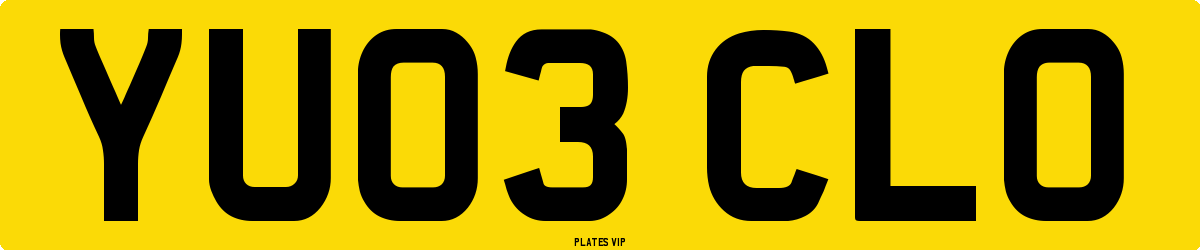 YU03 CLO Number Plate