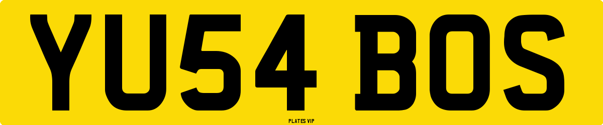 YU54 BOS Number Plate