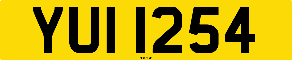 YUI 1254 Number Plate