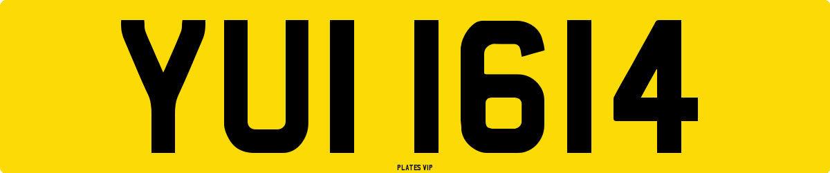 YUI 1614 Number Plate