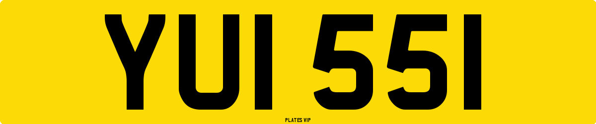 YUI 551 Number Plate