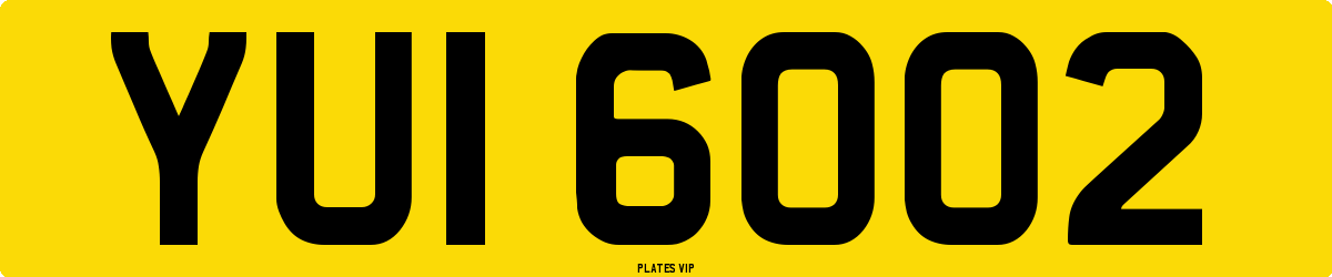 YUI 6002 Number Plate