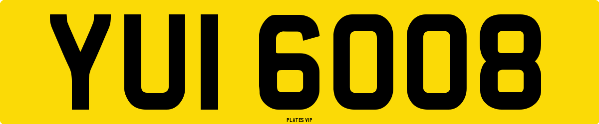 YUI 6008 Number Plate