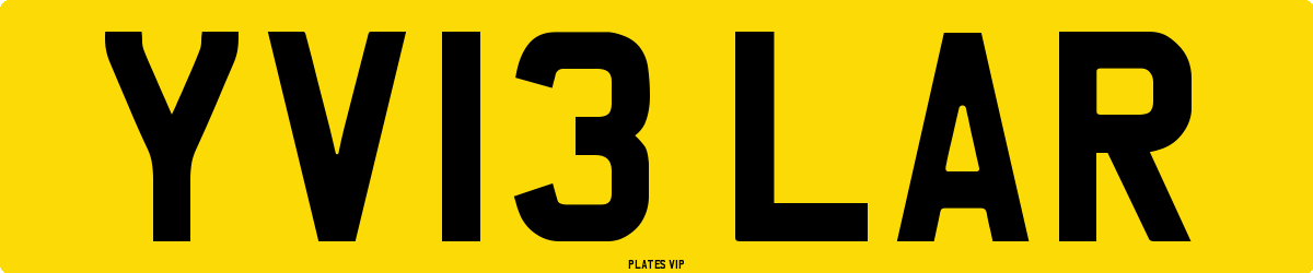 YV13 LAR Number Plate