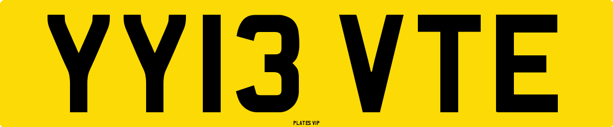 YY13 VTE Number Plate