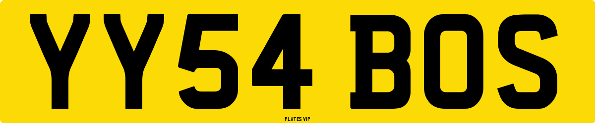YY54 BOS Number Plate